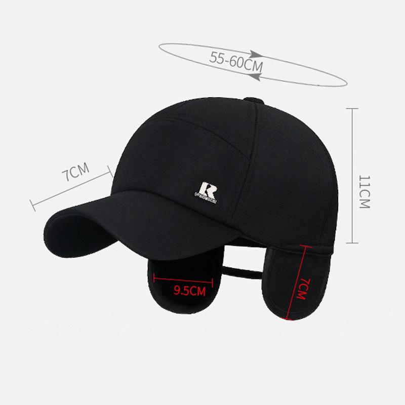 Зимняя бейсболка с защитой ушей для мужчин среднего и пожилого возраста, толстая ветрозащитная кепка для велоспорта