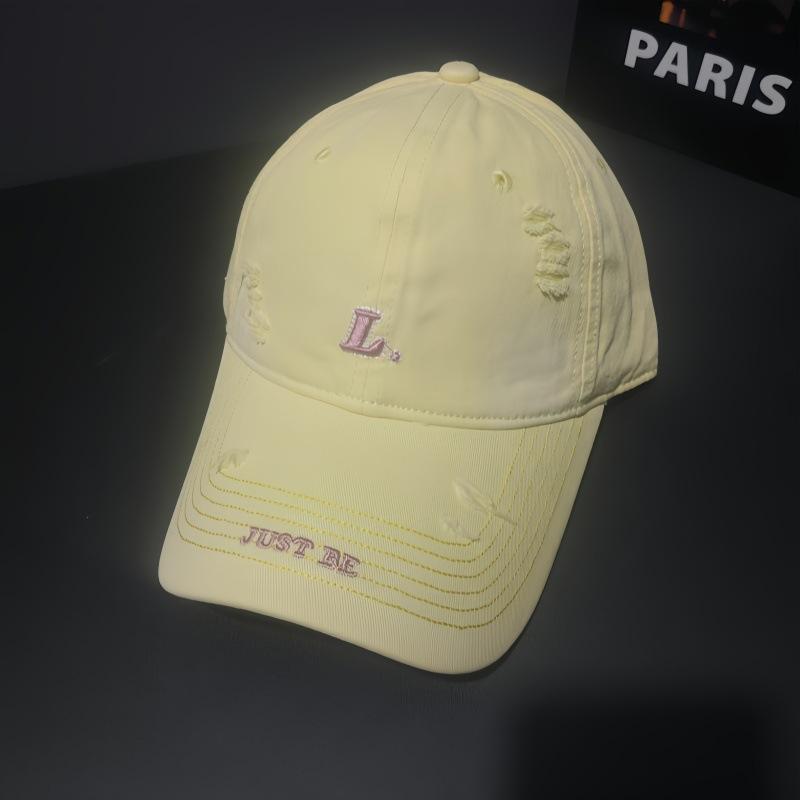 Versatile face small sunshade baseball cap women's sunscreen letter embroidered cap men's outdoor leisure hat