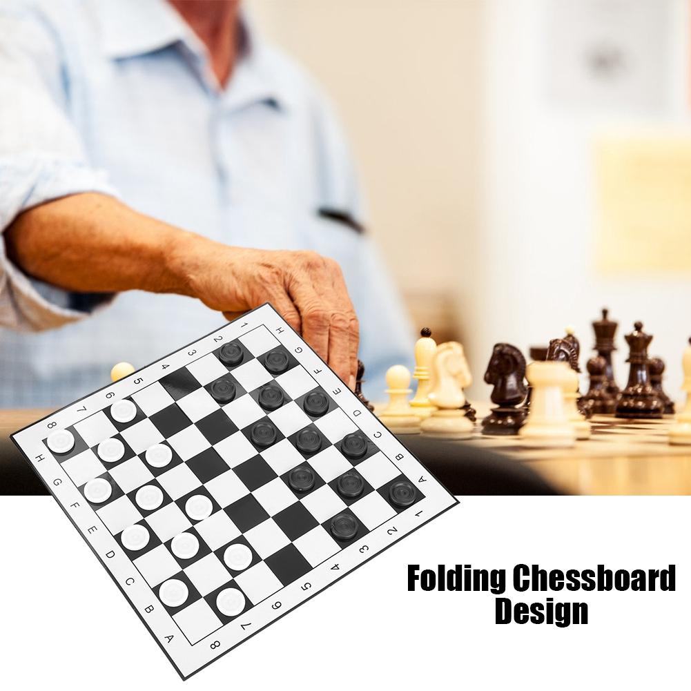 Портативная пластиковая международная складная доска для шашек, шахматная игра для вечеринок, семейных мероприятий