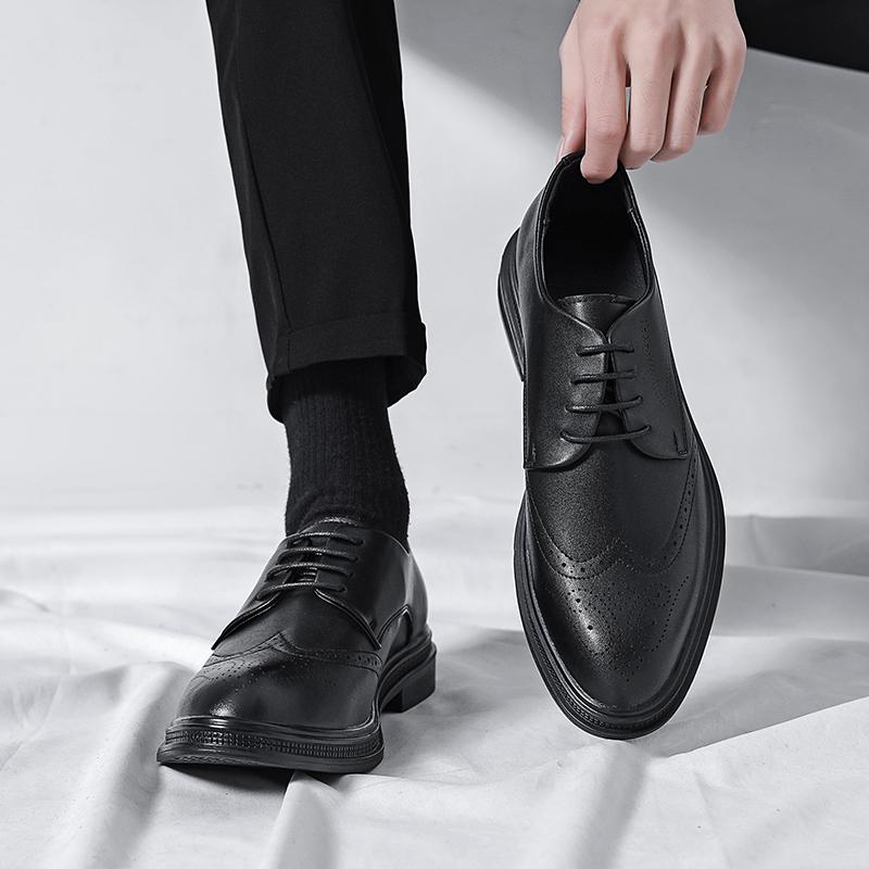 Новая мужская обувь Италия Мужские формальные кожаные туфли Классические удобные деловые туфли Оксфорды Британские броги Повседневная обувь