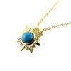 [Q1517] - Handmade Turquoise Gold Necklace 'Soleil' - 13x13 Mm
