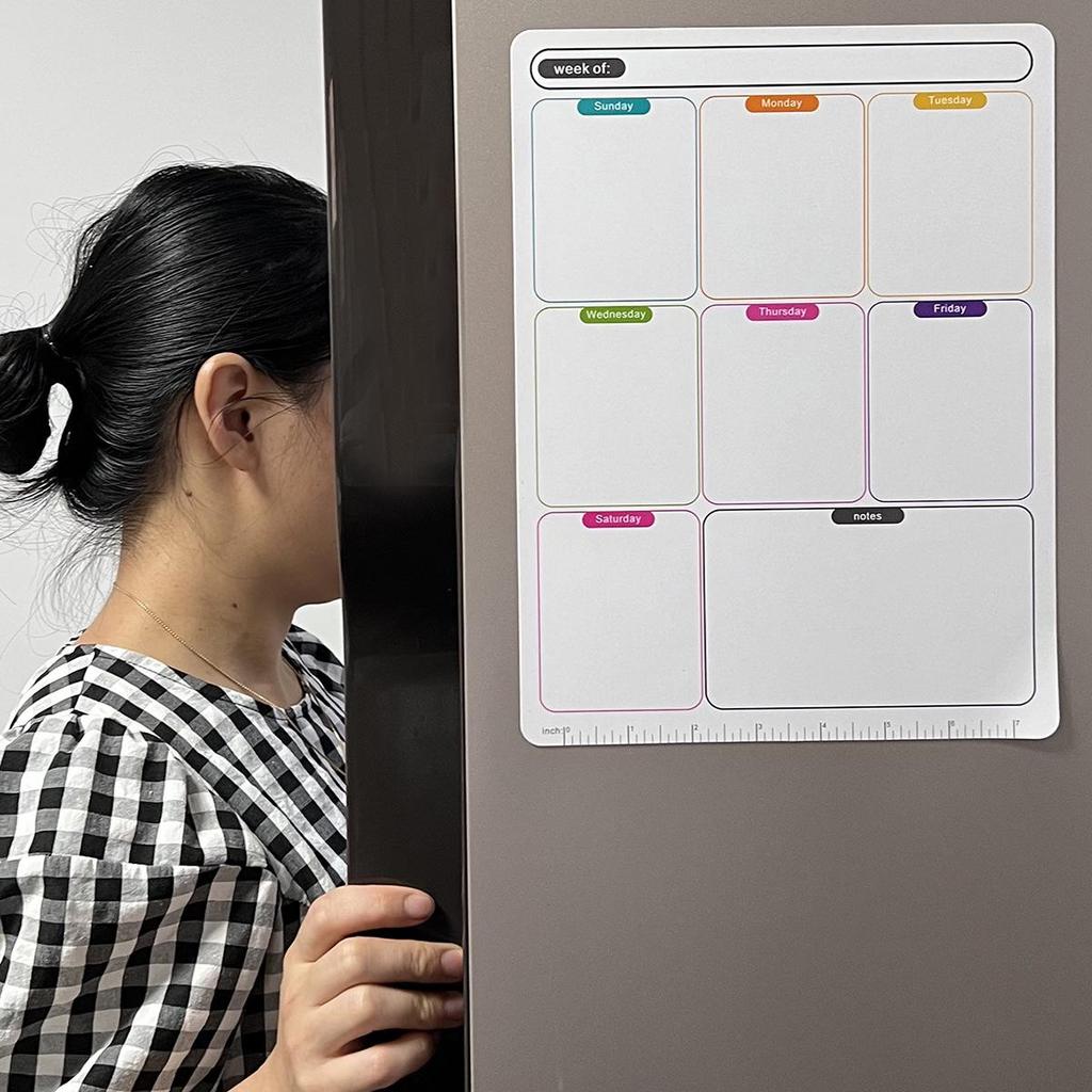 Erasable Magnetic Fridge Planner: Weekly Schedule & Memo Board