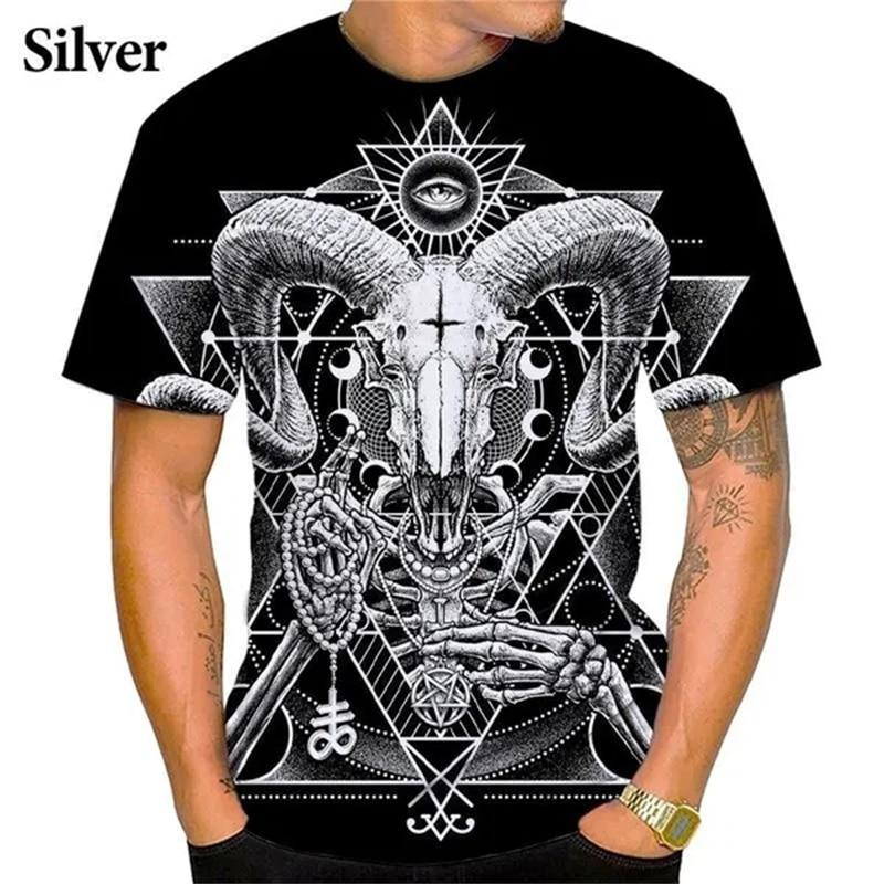 Летние футболки сатаной дьявола, мужские футболки с 3D принтом, толстовка в стиле Харадзюку, женские футболки, футболка большого размера, мужская одежда Y2k