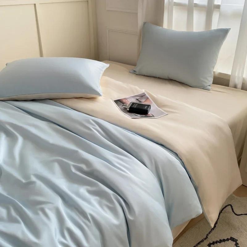 Nordic Bed Linen 100% Cotton Bedding Set with Sheet Duvet Cover Pillowcase Single Couple Bedsheet King Queen Double Twin Size