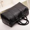 Black Woven Large Capacity Unisex Travel Shoulder Bag