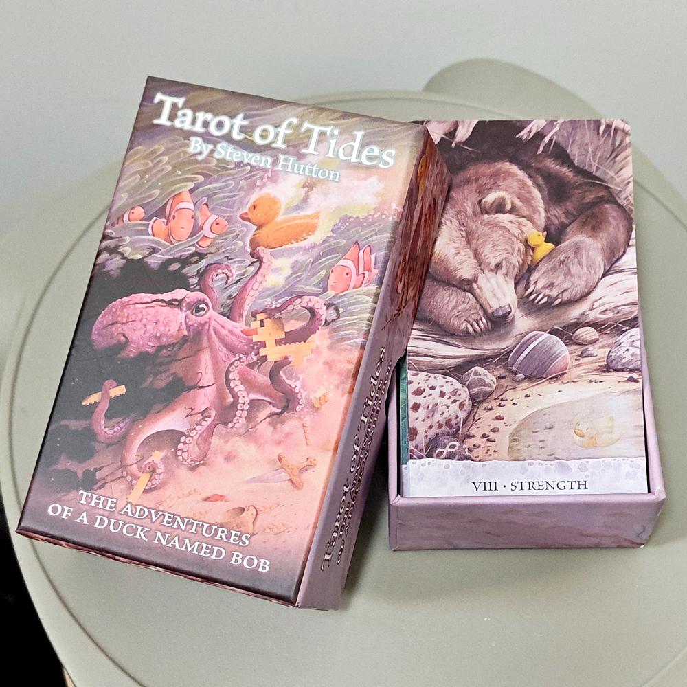 Tarot of Tides: The Adventures of A Duck Named Bob ― Unique 78-Card Tarot Deck 12*7cm in Rigid Box - Double-embossed Cardstock