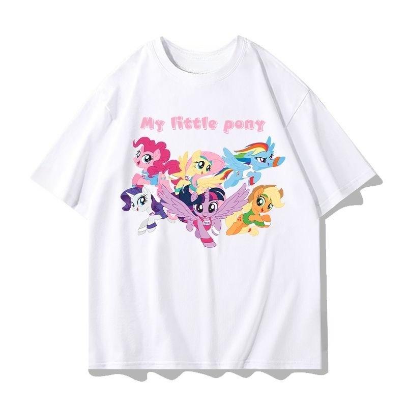 2026 summer new New cotton shortsleeved Tshirt for cartoonstyle Little Pony style relaxed fit loungewear style shirt