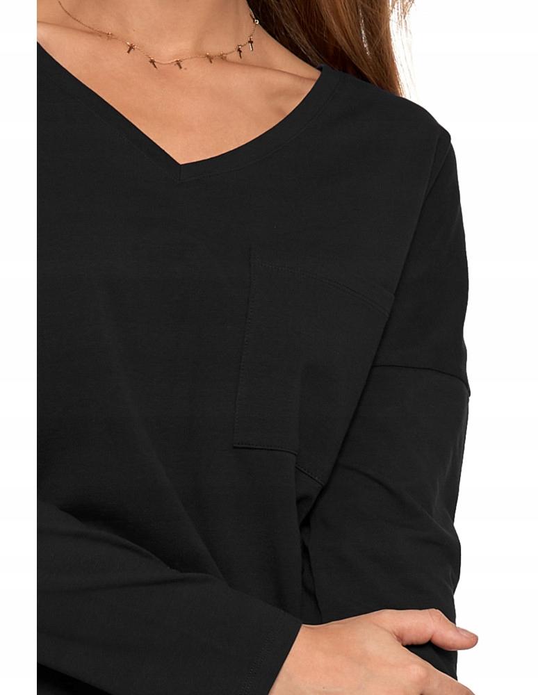 Women's Long Sleeve Shirt, Plain Cotton, Classic, MORAJ XXL black