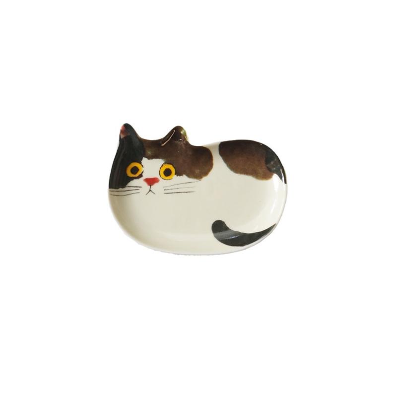 1PC Cat Ceramics Dish Kitchen Spoon Holder Home Cat Sauces Dishes Restauarant Seasoning Plate Japanese Cute