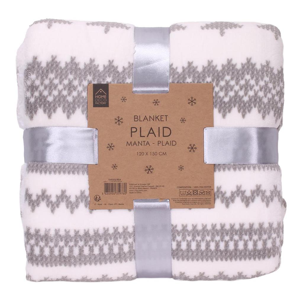 Les Trésors De Lily [A2791] - Фланелевое одеяло из шерпы "Шале" серое - 120х150 см