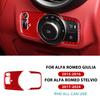 Carbon FIber Car Headlight Switch Button Panel Sticker For Alfa Romeo Giulia 2015 2016 For Stelvio 2017-2024 Interior Accessory