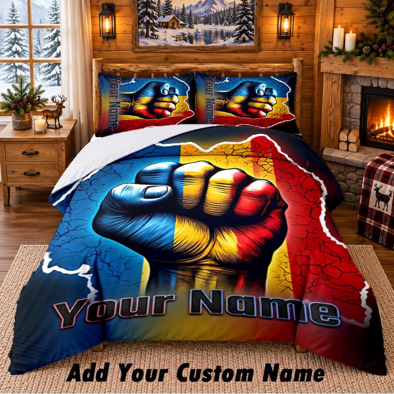 Poland Pattern Bedding 3Pcs Set Custom Name, Bed Sheet And Pillowcases For Home Bedroom