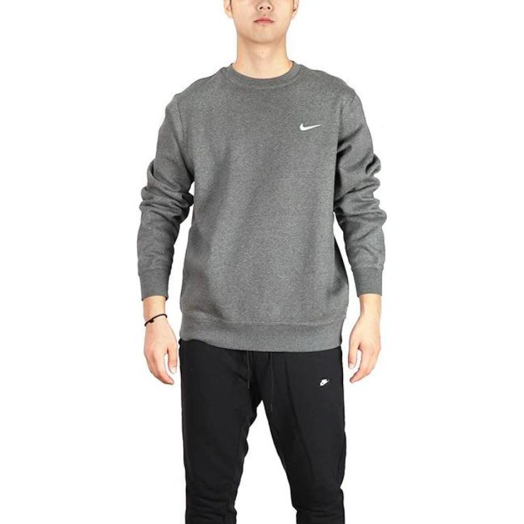 Nike Sweatshirts Men's Gray Crew Neck Moderate Regular 916609-071