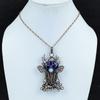 Подвеска из лазурита, медная проволочная обертка, подвеска из лунного камня, подвеска в виде оленьей морды, медная подвеска ручной работы, подарки для нее, подвеска в виде проволочной обертки