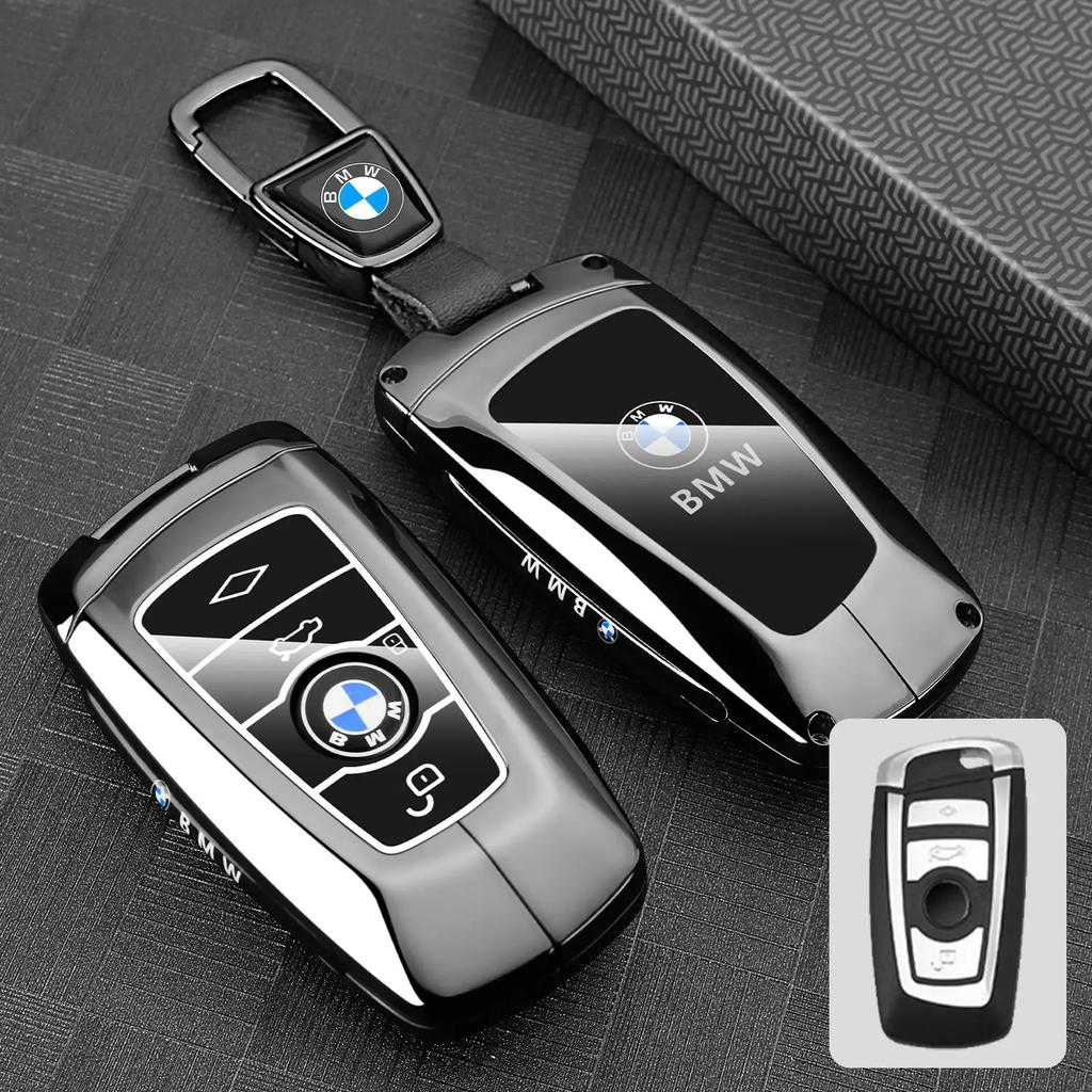 EUCQ6 Zinc Alloy Leather Car Remote Key Case for BMW F10 F11 F20 F25 F30 F31 F34 G20 G30 X3 X4 I3 M3 M4 1 3 5 Series Accessory