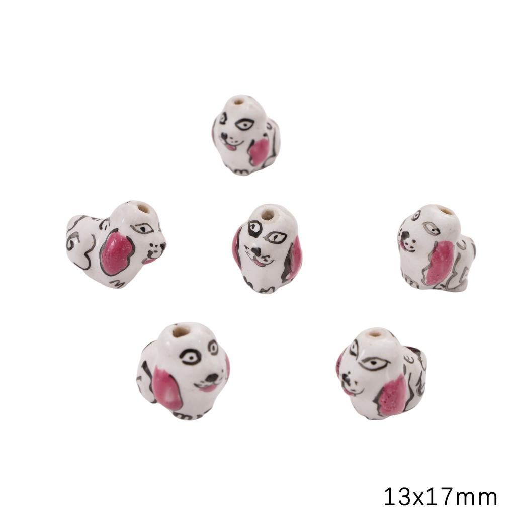 Керамические расписные бусины Собака Лиса Интервальные Рассыпные бусины для DIY Браслетов Ожерелий Изготовления Ювелирных Изделий