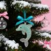 Coastal Christmas Ornaments Ocean Themed Sea Glass Ornaments Acrylic Seahorse Dolphin Turtle Nautical Xmas Tree Ornament for Home Party Decor