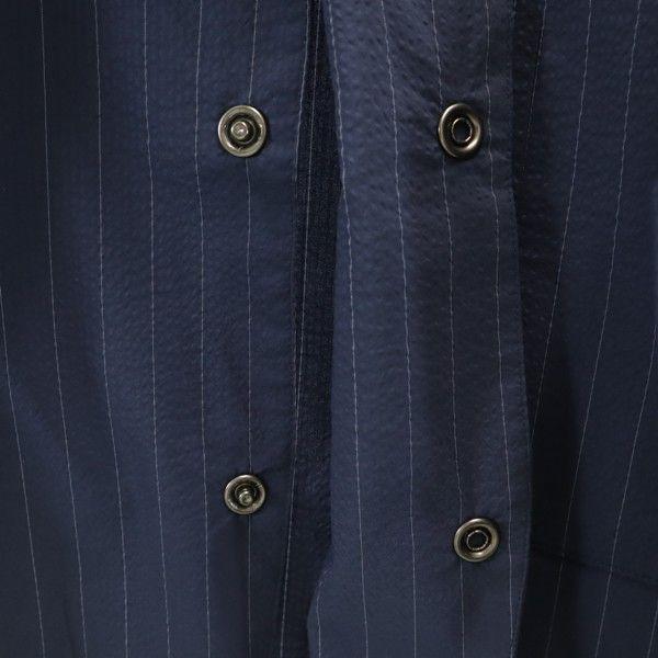 Неиспользованный приталенный пиджак в полоску Johnbull S Темно-синий Сирсакер Мужской Б/У