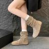 Женские ботинки Мартина на плоской подошве, тонкие, осенне-зимние, легкие, для通勤, для пеших прогулок, нескользящие, амортизирующие, модные, универсальные, повседневные, до середины икры