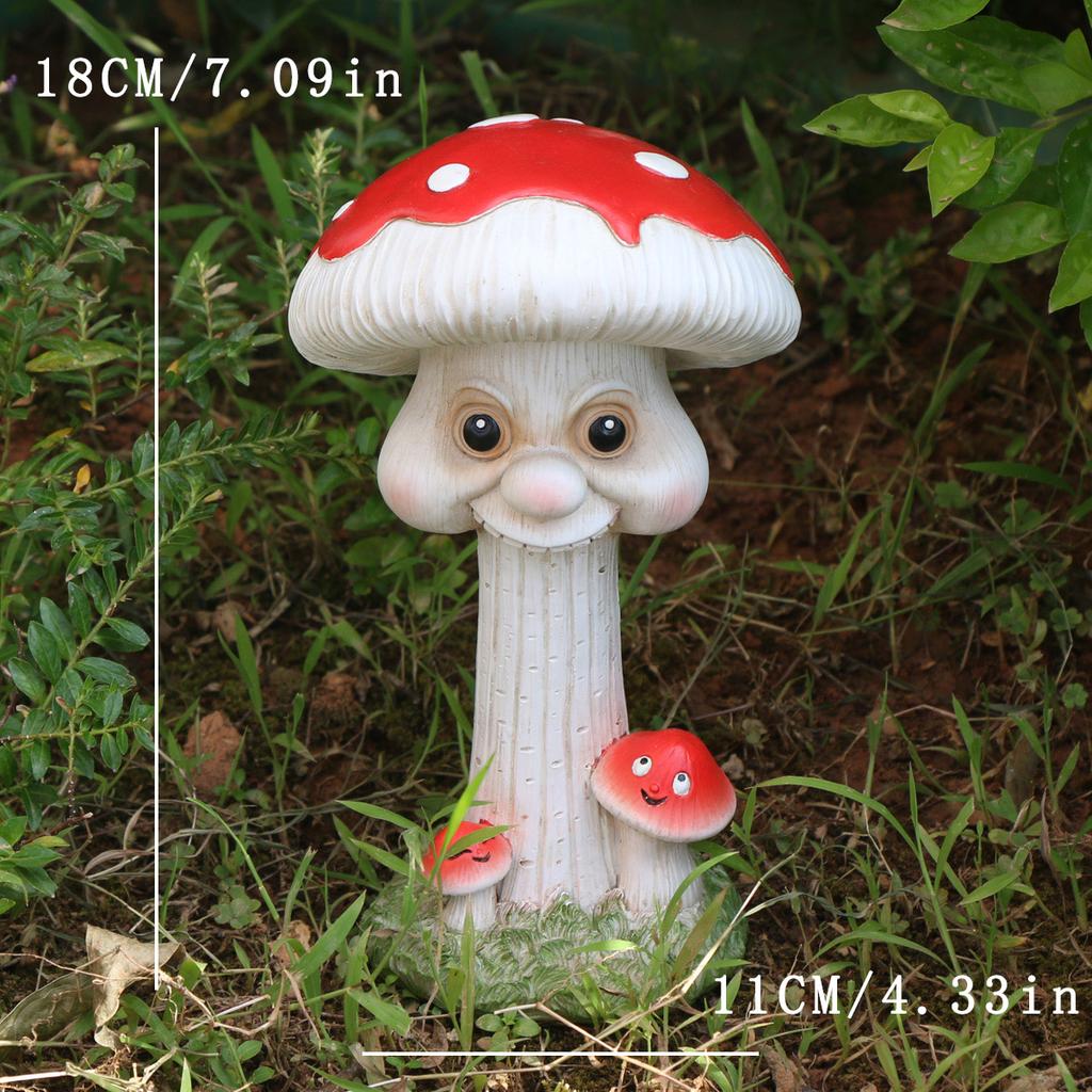 1 шт. Очаровательная статуэтка гриба с детским лицом - смола, отдельно стоящая для декора сада и газона | Идеальный подарок на Хэллоуин, Рождество