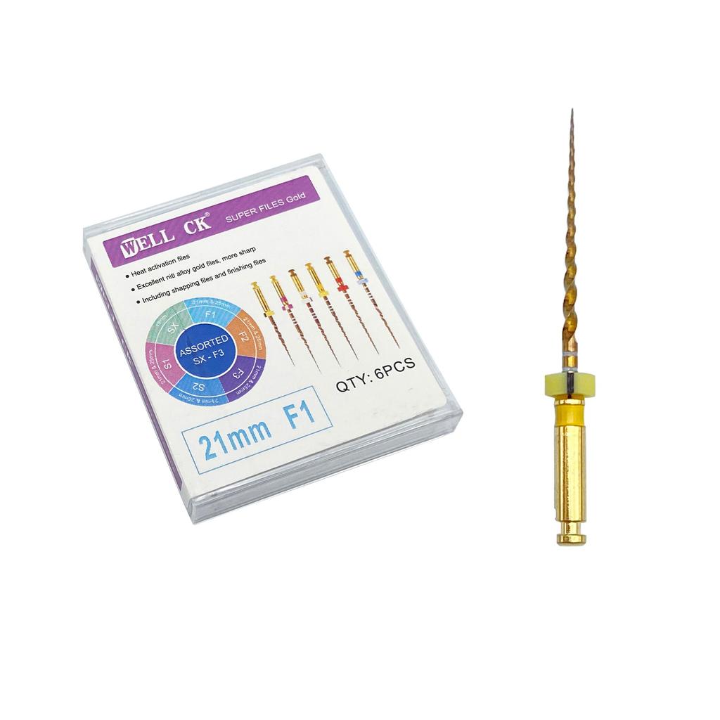 Зубной файл корневого канала, золотые эндодонтические суперфайлы, золотые эндодонтические файлы, 25 мм, никель-титан
