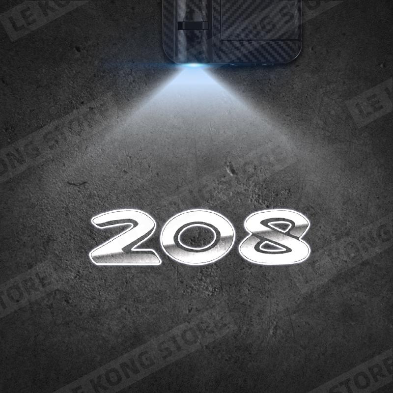 For Peugeot GT 208 Emblem RCZ 206 205 308 306 Car Door Light Welcome Lamp Wireless Projector Auto Decoration HD LED