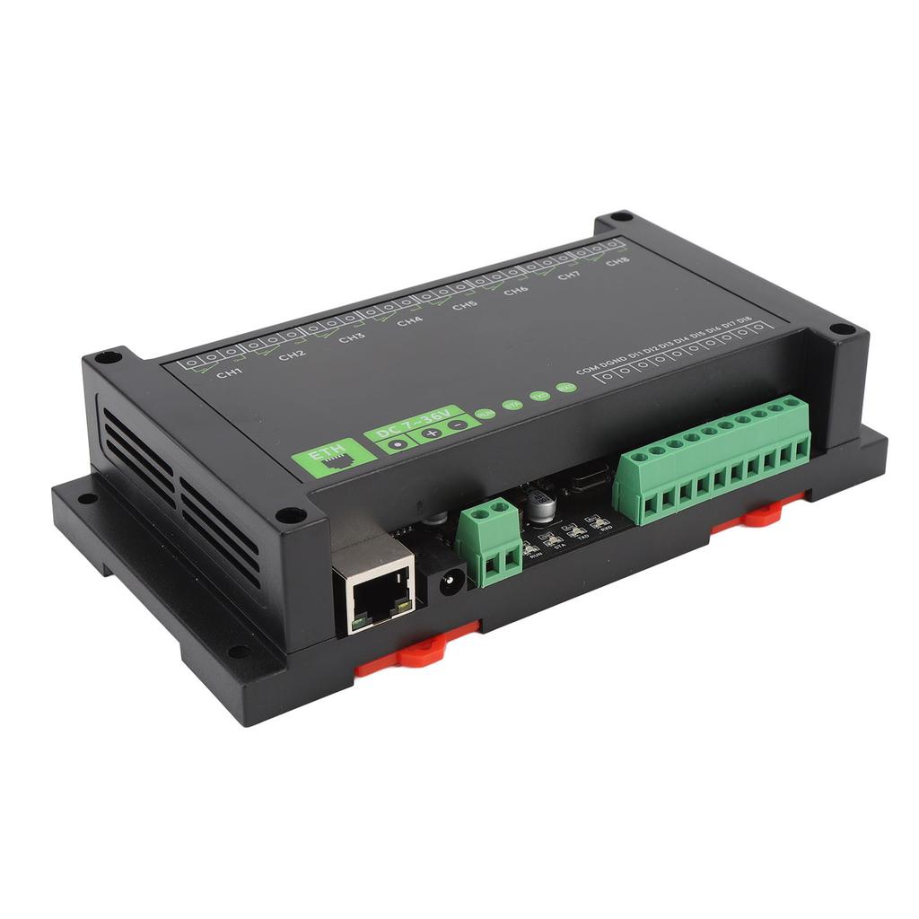 8CH Ethernet Relay Module, 5.5x2.1 Power Interface 7-36V Terminal Block RTU s Protocol Ethernet Communication with PoE