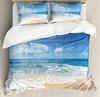 Sea Wave Duvet Cover King/Queen Size 3D Blue Ocean Spray Waves Bedding Set for Kids Teens,Azure Seawater Soft Comforter Cover