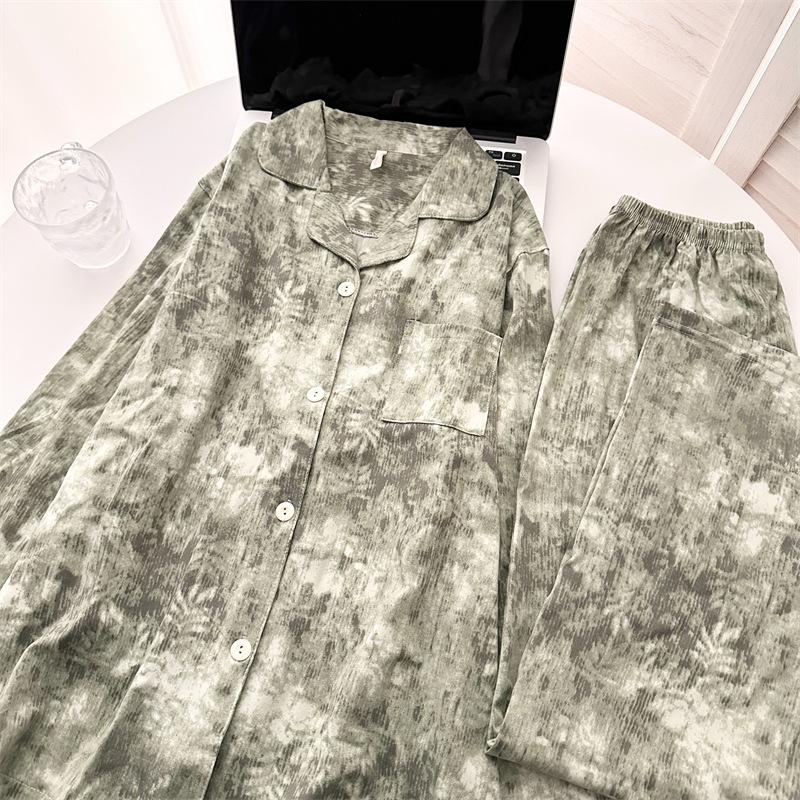 Пижамы Ink женские модели весна и осень длинные рукава длинные брюки свободные Senior Sense пижамы домашний комплект