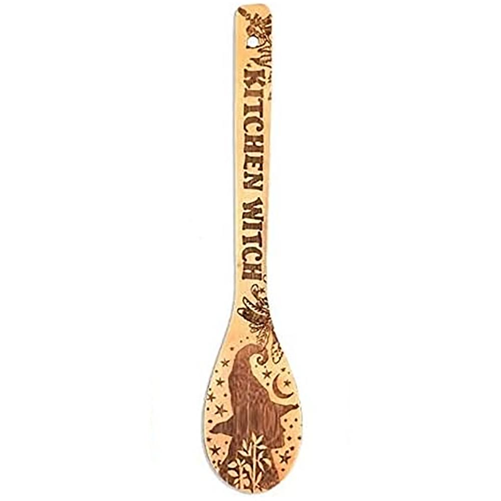 Witchy Decor Yule Bamboo Wooden Spoon Large Eco-Friendly Kitchen Witches Pagan Gift Halloween Party Baking Cooking Supplies