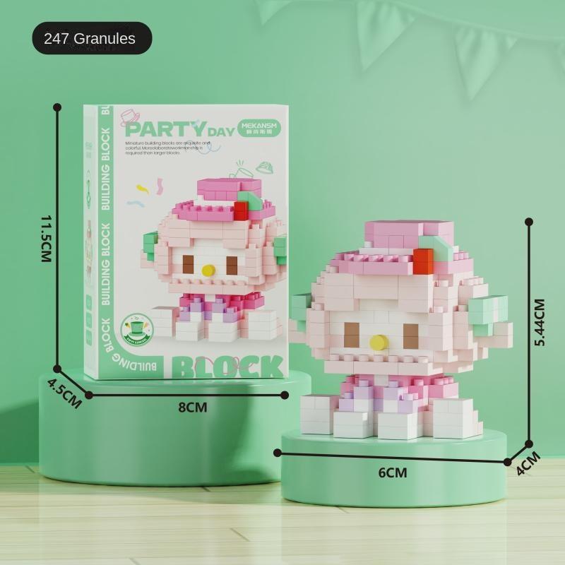 Строительные блоки из микро-бриллиантов с животными для вечеринок, креативные развивающие игрушки для девочек, подарки для детей 6/7/8/10 лет