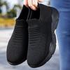 Women's Solid Color Breathable Sports Shoes Soft Soled Lightweight Sliding In Walking Shoes Low Cut Knitted Casual Shoes  Model