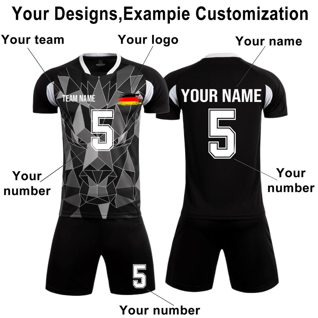 Комплект персонализированных рубашек для мужчин и девочек с именем и номером, футбольные майки на заказ для мальчиков, тренировочный костюм