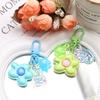 1Pc Cute Sweet Candy Color Flowers Star Keychain Universal Resin Floral Keyring For Girls Bag Pendant Backpack Decoration