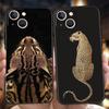 Роскошный ТПУ чехол для телефона для iPhone 17 Air 16E 16 11 15 14 Pro MAX 12 13 7 8 Plus X XR XS SE 2022 Чехол Модный Тигровый Леопардовый Принт