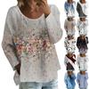 Women's Casual Fashion Loose Round Neck Floral Print Long Sleeve Top