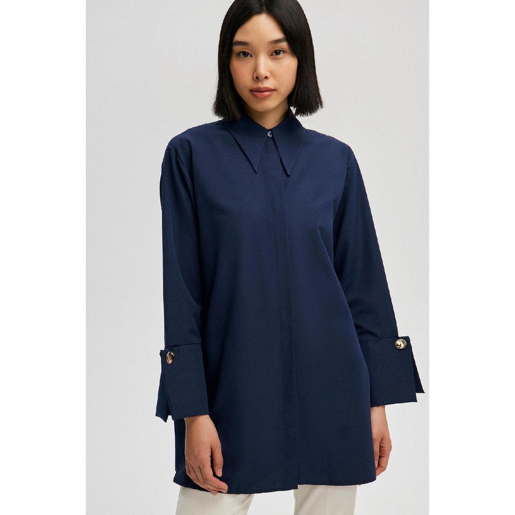 Wide Cuff Poplin Shirt