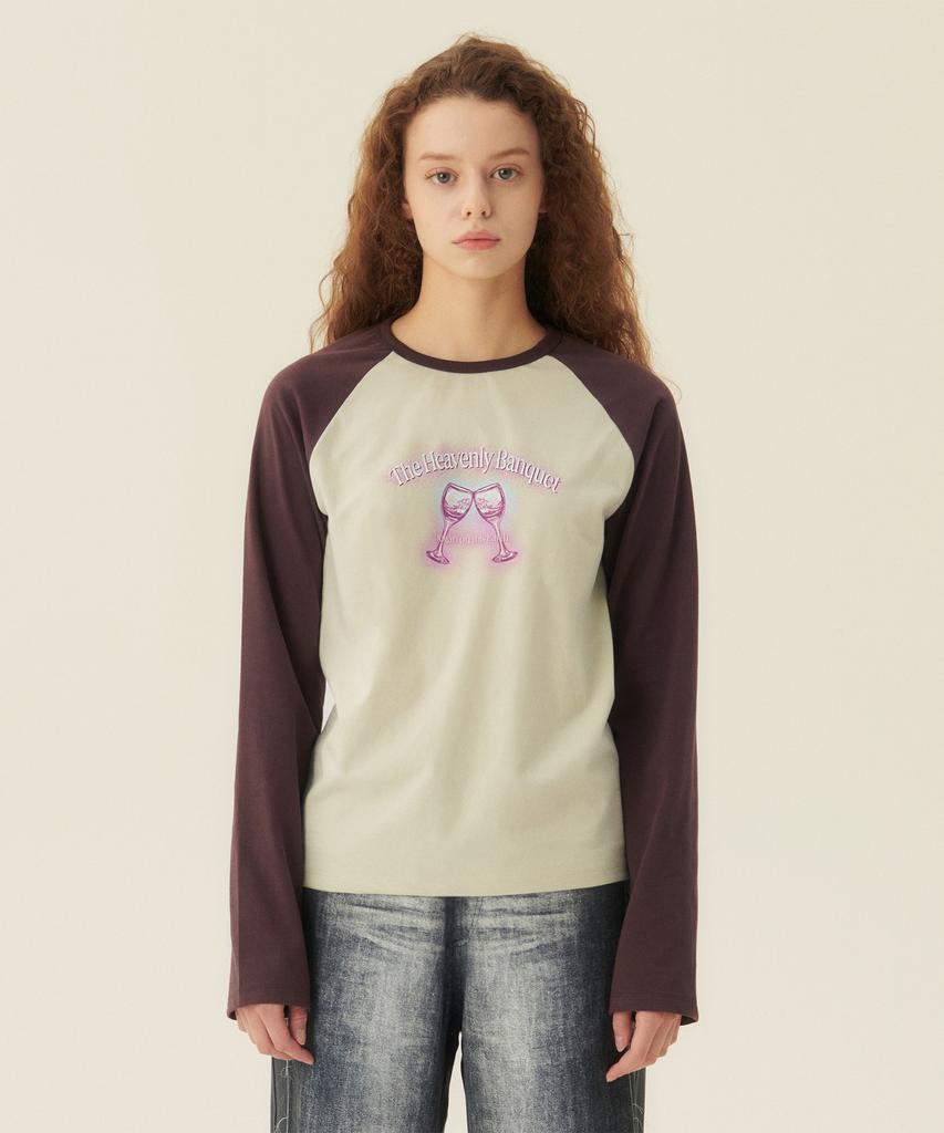 GOCORI Water Became Wine Raglan T-Shirts - Mint Raglan T-Shirts Long-Sleeve