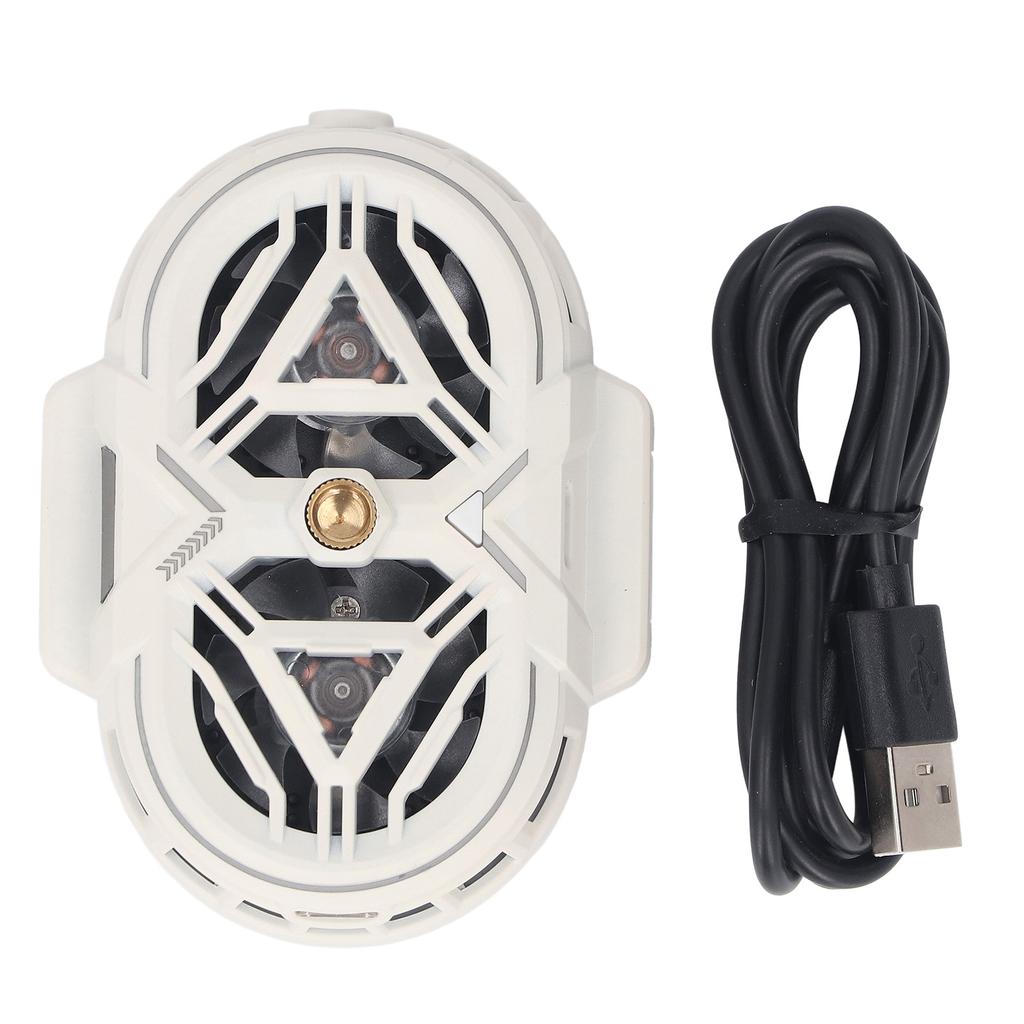 Semiconductor Phone Cooler Dual Core Dual Type C 3 Gears Ultra Quiet Cell Phone Radiator Cooling Fan with RGB Lights