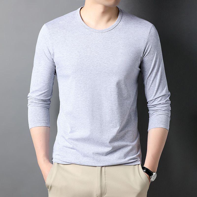 Модная мужская повседневная футболка с круглым вырезом и длинными рукавами на осень/зиму.