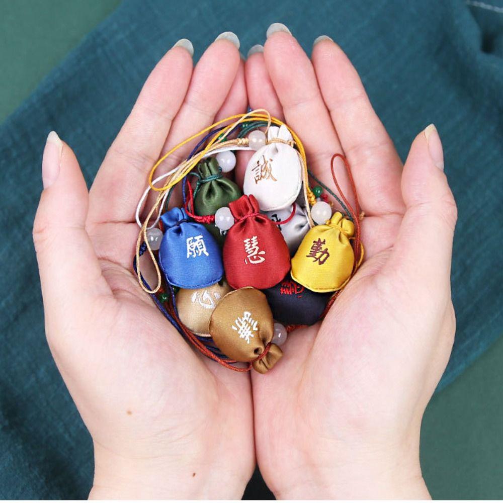 Printing Mini Cloth Sachet for Filled Fragrant Herbs Tassel Small Pouch Perfume Spice Bag  Girl