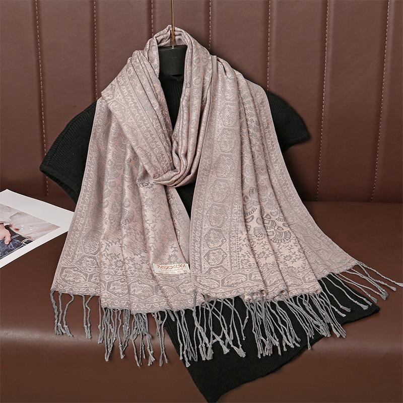 Vintage Ethnic Style Tassel Long Warm Scarf For Women