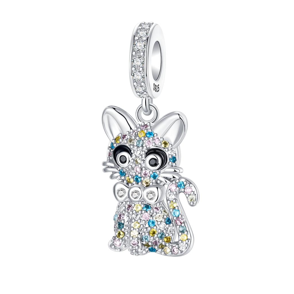 925 Silver Animal Charms Beads for DIY Bracelet Lovely Dog Cat Pendants Jewelry for Women