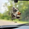 Acrylic Animal Hanging Ornament Cute Cat Bag Pendant  Car Interior Decoration