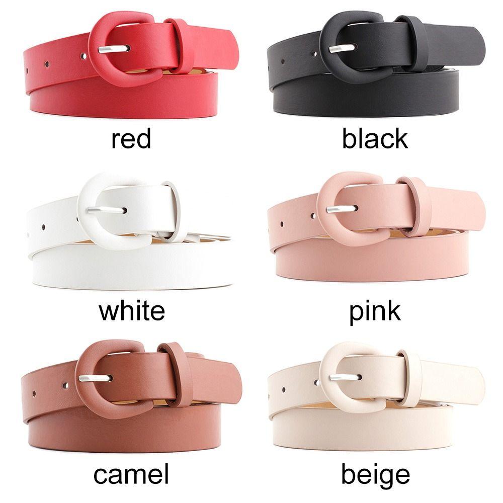 Ремень из кожи цвета конфеты, декоративный поясной ремень, ремни для брюк и платьев, пояс с пряжкой в виде подковы