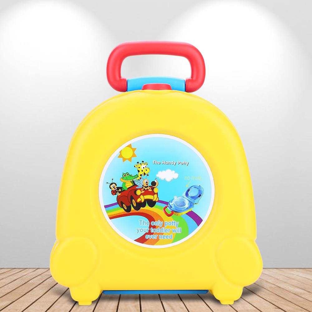 Детский маленький портативный туалет для путешествий, переносное сиденье, горшок, детское судно для обучения, желтый