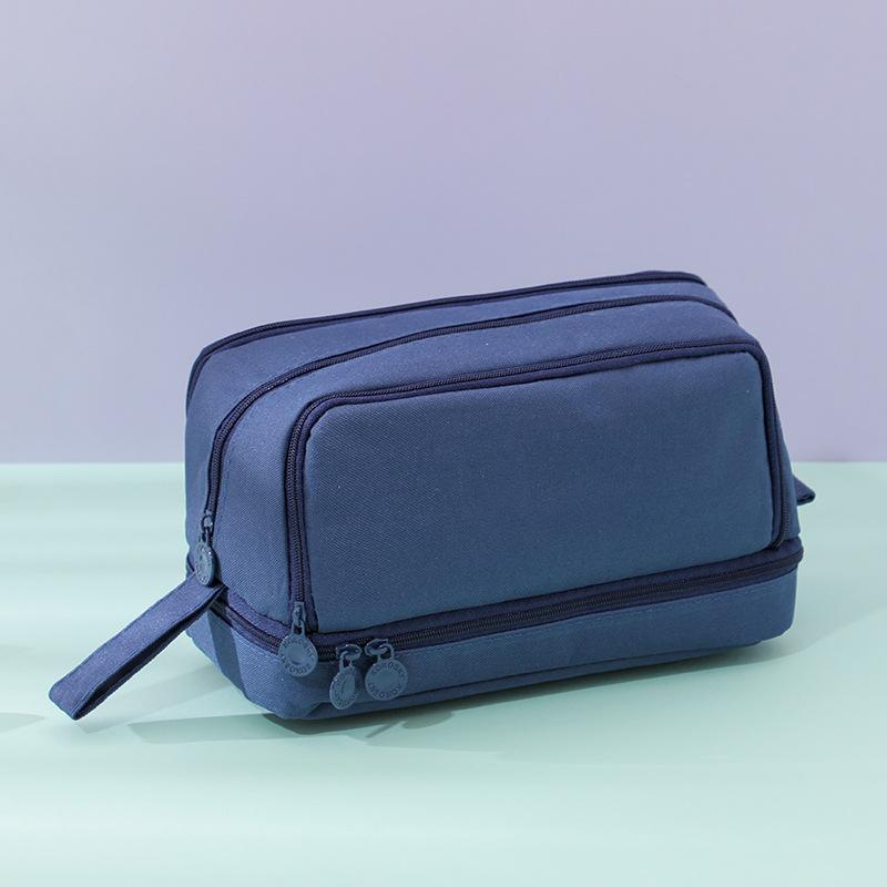 Пенал большой вместимости двухслойный с двойным открыванием, в стиле инс, нишевый, для учеников начальной и средней школы, многофункциональный, простой, универсальный