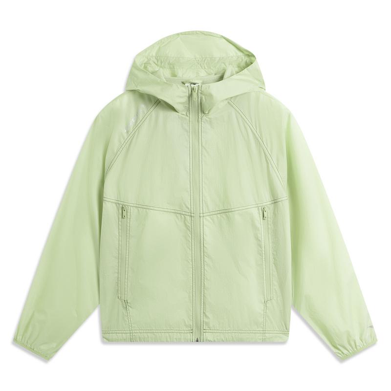 Li Ning CF Outdoor Series Lightweight Breathable Water-Resistant UPF 55+ Packable Sun Protection Jacket Women Jackets Dusty-Green AFDV378-6
