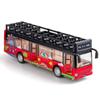 1/50 Scale Open-Air Tour Bus Diecast Car Model Toy, Pull Back Toy Vehicle with Sound and Light for Kids Toddler Boys Girls Gift Collection