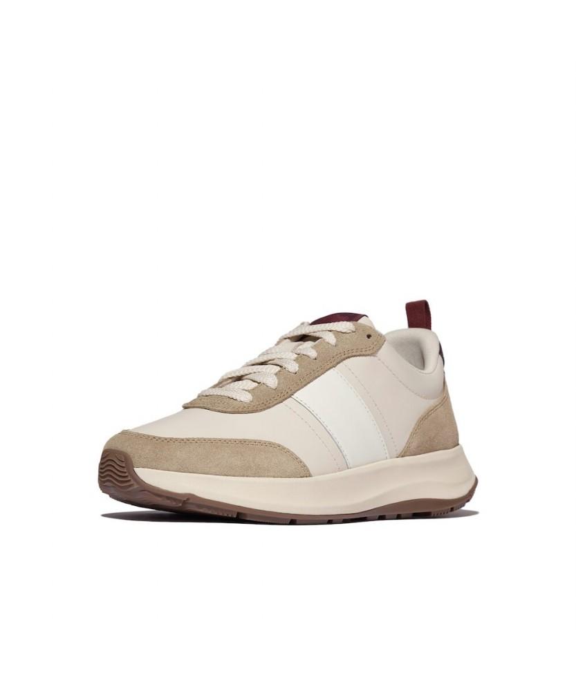 Fitflop [F-Mode] Men'S Leather/Suede Sneakers - Paris Beige/Chocolate (Ft59K1N05A)